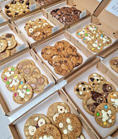 many cookies are in boxes on the table