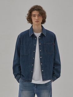 This is versatile semi-oversized denim shirt from Cork denim collaboration collection line, and is accented with one normal patch pocket and one inside pocket at chest. It's finished with stone washing to have denim's own vintage mood.- Collared neck- Snap button fastenings- Asymmetric double chest pockets- Semi-oversized fit- Stone washing Casual Dark Wash Denim Top With Patch Pockets, Casual Denim Top With Patch Pockets, Washed Blue Denim Top With Pockets And Relaxed Fit, Denim Blue Relaxed Fit Top With Patch Pockets, Relaxed Fit Denim Blue Top With Patch Pockets, Denim Blue Top With Patch Pockets And Relaxed Fit, Casual Relaxed Fit Denim Top With Patch Pockets, Relaxed Fit Washed Blue Denim Jacket With Patch Pockets, Everyday Light Indigo Denim Top With Pockets