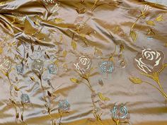 Decorating Pillows, Embroidered Rose, Taffeta Fabric, Pistachio Green, Silk Taffeta, Fabric Floral, Brocade Fabric, Light Turquoise, Yellow Fabric