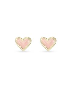 Calling all romantics! With its fun asymmetrical design, the Ari Heart Stud Earrings are a fresh take on an old jewelry box favorite. Our prediction? It's only a matter of time before you fall in love with these studs. Old Jewelry Box, Preppy Jewelry, Matter Of Time, Rose Gold Quartz, Kendra Scott Earrings, Gold Stud Earrings, Pink Jewelry, Old Jewelry, Gold Stud