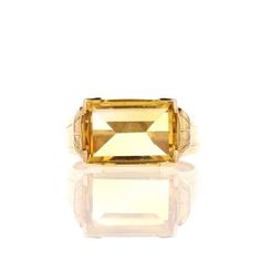 Citrine Ring Luxury Citrine Gemstones, Luxury Citrine Gemstones With Accent Stones, Elegant Citrine Signet Ring For Formal Occasions, Elegant Formal Citrine Signet Ring, Elegant Citrine Signet Ring With Gemstone, Elegant Citrine Gemstone Signet Ring, Luxury Yellow Gold Octagon Topaz Ring, Citrine Gemstone Rings In Baguette Cut, Elegant Yellow Signet Ring For Formal Occasions