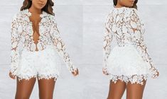 Indulge in luxury with our Floral Lace Pattern Deep V Neck Top and Short Set! Embrace femininity and elegance with this stunning set, available in sizes S-2XL. The intricate floral lace pattern and deep V neck add a touch of allure to your wardrobe. Perfect for any occasion, this set is a must-have for any fashion-forward woman. Decoration Hollow Out Length Above Knee, Mini Style Sexy & Club Fabric Type Blended fabrics Material Polyester , Polyester Neckline V-Neck Pattern Type Floral Sleeve Length Full Season Spring / Autumn Fabric Slight Stretch Black Jumpsuit Dress, Embrace Femininity, Floral Lace Pattern, Autumn Fabric, Pattern Shorts, Floral Sleeve, V Neck Top, Curvy Dress, Crop Top Sweater