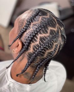 17 Male Braids Hairstyles For A Unique And Trendy Look Zigzag Part Braids, Pop Smock Braids Man, Braids For Guys With Short Hair, Pop Smock Braids Boy, Braids Hairstyles Men, Guy Braids, Male Braid Styles, Braids Man