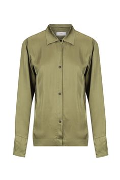 DESCRIPTION Slim Button Down Shirt - USD 198.00 This shirt is cut for a slim shape and coloured with a traditional khaki hue. Four jet black buttons run from a sharp, pointed collar and are framed by an exaggerated hemline and wide cuffs. * Prints and colours may vary slightly due to the handmade nature of each piece. Color: Utilitarian Green Midi Split Skirt - USD 218.00 S/W/F’s wardrobe essentials are made to be worn again and again, so every style is versatile by design and built to last. Thi Green Details, Split Skirt, Skirt Jumpsuit, Cold Hands, Wide Cuff, Black Button, Jet Black, Skirt Pants, Playsuit Jumpsuit