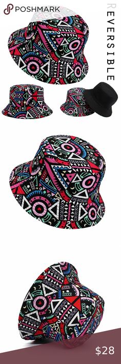 NEW Colorful Black Reversible Geometric Tribal Ankara Fisherman Cute Bucket Hat Ankara Bucket Hats, Fashion Bucket Hat, Urban Street Wear, Cute Bucket Hat, Braided Buns, Bucket Hat Outfit, Retro Hip Hop, African Hats, Kids Bucket Hat