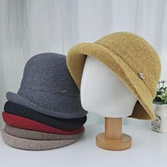 - 100% Wool - Lightweight/ Foldable - You can adjust the brim(fold/unfold) to make your preferable shape - One size fits most(21.5- 23.5") - Adjustable strap inside to make your own fit. Winter Hats With Brim, Wool Hats For Women, Winter Hats For Women Cold Weather, Crazy Accessories, Foldable Bucket, Womens Hats Fashion, Winter Bucket Hat, Winter Headwear, Vintage Style Hat