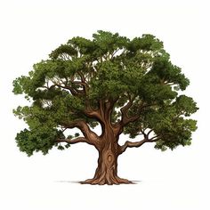 Oak Tree Clipart in Minimalist Art Style: 4K Vector & SVG Wood Burn Designs, Digital Banners, 3d Printed Objects, Tree Graphic, Large Format Printing, Print Advertising