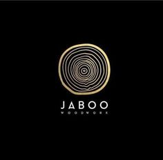 a black and gold logo for jaboo woodwork, with the word jaboo written on it