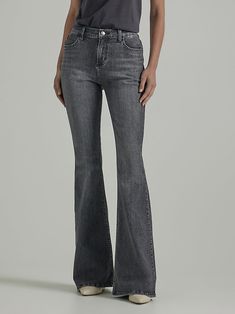 Women's Legendary Flare Jean | Women's Jeans | Lee® Dark Wash Mid-rise Flares For Spring, Dark Wash Flared Hem Flares For Fall, Chic Denim Flares With Flared Hem, Fall Dark Wash Flared Hem Flares, Medium Wash Flares For Spring, Denim Flares With Flared Hem, Dark Wash Full Length Flares For Spring, Spring Denim Flare Jeans With Flared Hem, Fall Denim Flared Hem Flares