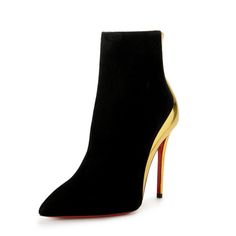 Christian Louboutin Women's "Delicotte" Ankle Bootie Heeled Shoes Us 5.5 It 35.5 Product Details Retail Value: $1055.00 This Is Authentic Christian Louboutin Women's "Delicotte" Ankle Bootie Heeled Shoes Sku: Shoes-6200 Country/Region Of Manufacture Italy Material: Patent Leather /Suede Leather Model: Delicotte Heel In Inches: 4" Evening Heeled Boots With Metal Feet, Luxury High Ankle Heeled Boots For Evening, Chic Evening Boots With Metal Feet, Luxury High Ankle Evening Heels, Luxury High Ankle Heels For Formal Occasions, Elegant High Ankle Boots For Evening, Party Black Boots With Contrasting Heel Counter, Chic Formal Heeled Boots With Metal Feet, Elegant High Ankle Heels With Leather Sole