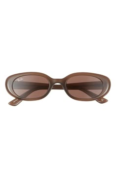 These sleek oval sunnies feature a low-bridge fit that's ideal if eyewear tends to slide down your nose, sit too low or press on your temples or cheeks. 53mm lens width; 21mm bridge width; 145mm temple length 100% UV protection Prescription compatible Injected acetate Imported Oval Sunglasses, Uv Protection, Sunnies, Sleek, Ray Bans, Opal, Nordstrom, Sunglasses, Style Inspiration