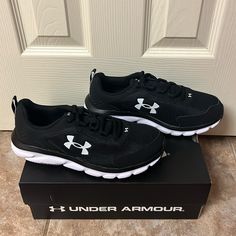 New Under Armour Charged Assert 9 D Black Size 8.5 Wide Casual Under Armour Sneakers With Branded Insole, Casual Under Armour Low-top Walking Shoes, Casual Under Armour Lace-up Walking Shoes, Casual Low-top Under Armour Walking Shoes, Under Armour Casual Sneakers With Boost Midsole, Under Armour Casual Sneakers For Streetwear, Casual Under Armour Lace-up Running Shoes, Casual Lace-up Running Shoes By Under Armour, Under Armour Black Running Shoes With Round Toe