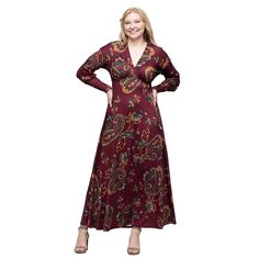 You'll love the chic style of this Women's 24Seven Comfort Apparel Bishop Sleeve A-Line Maxi Dress.Click on this WOMEN'S GUIDE to find the perfect fit and more! You'll love the chic style of this Women's 24Seven Comfort Apparel Bishop Sleeve A-Line Maxi Dress.Click on this WOMEN'S GUIDE to find the perfect fit and more! FEATURES Approximate model height is 5'8" and she is wearing a size S A-line silhouette V-neck Long sleeves No closure - pullover styling UnlinedFIT & SIZING Regular fit 54 1/2-i A Line Maxi Dress, Red Team, Bishop Sleeve, The Chic, Dress Clothes For Women, Model Height, Pullover Styling, Polyester Spandex, Gender Female