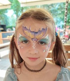 Toddler Mermaid Makeup, Ariel Face Paint, Mermaid Makeup For Kids, Mermaid Face Paint Tutorial, Seashell Face Paint, Mermaid Face Painting