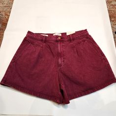 Nwt Univeral Thread A-Line Shorts Size 10 Relaxed, Hip And Leg Vintage Stretch Midi Length Berry Purple Color Shorts. Midi Jeans, White Jean Shorts, Black Jean Shorts, A Line Shorts, Green Jeans, Frayed Denim, High Waisted Jean Shorts, Denim Cutoff Shorts, Jeans For Short Women