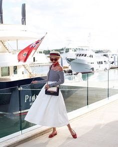 Nautical Theme Outfit, Atlantic Pacific Blair Eadie, Nautical Chic, Blair Eadie, Atlantic Pacific, Weekend Outfits, Flattering Outfits, Sailor Stripes