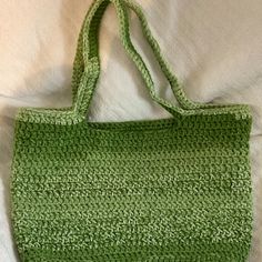 Handmade Green Crochet Shoulder Bag, Green Crochet Shoulder Bag For Daily Use, Green Crochet Bag For Daily Use, Eco-friendly Green Crochet Shopping Bag, Green Rectangular Crochet Bag For Daily Use, Large Green Handmade Bag, Large Green Handmade Bags, Large Handmade Green Bag, Casual Green Crochet Bag For Daily Use