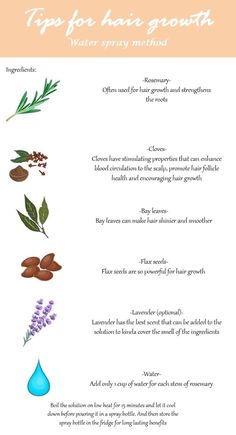 Ingredients: +Rosemary +Cloves +Bay leaves +Flax seeds +Lavender +Water Lavender Water For Hair, How To Make Rosemary Water For Hair, Plant Symbolism, Clover Hair, Rosemary Water, Herbs For Hair, Lavender Water, Makeup Images, Earth Mama