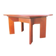 a wooden table with one leg extended