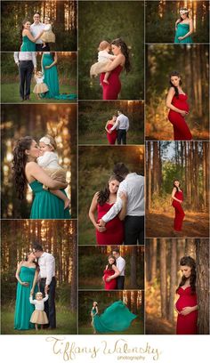 a collage of photos showing the same woman and man holding each other in their arms