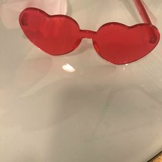 Red Heart Sunglasses. Never Worn. Brand New Fun Red Heart-shaped Sunglasses, Red Plastic Sunglasses For Valentine's Day, Trendy Red Sunglasses As Gift, Red Heart-shaped Sunglasses For Valentine's Day, Fun Red Sunglasses For Valentine's Day, Cute Red Sunglasses With Uv Protection, Red Heart-shaped Tinted Sunglasses, Casual Red Sunglasses For Valentine's Day, Valentine's Day Red Casual Sunglasses