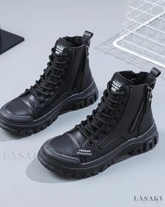 Lasaky - Elevated Height High-Top Martin Boots featuring Zipper Closure, Sturdy Chunky Heels, and Resilient Thick Soles Popular Boots, Strappy High Heels Sandals, Dressing Style, Strappy High Heels, Martin Boots, Thick Heels, Black Sneakers, Womens Boots Ankle, Work Shoes