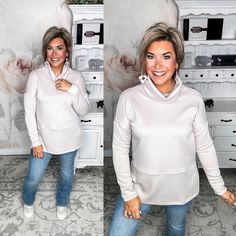 Slip into this cozy cowlneck top and you'll instantly be wrapped in softness. Lovingly crafted from a modal feel blend, this tunic feels like your favorite well-worn sweatshirt but looks polished enough for a night out. With a relaxed, flowy fit, side slits and long sleeves to keep you cozy, this top moves with you from couch to cocktails. The dramatic cowl neckline adds stylish drape and an alluring touch, perfect for showing off a statement necklace. Whether you're winding down on the weekend Cozy Stretch Turtleneck Top, Funnel Neck Soft Knit Tops For Layering, Relaxed Fit Soft Knit Funnel Neck Top, Cozy High Neck Soft Knit Top, Cozy Turtleneck Tops For Spring, Cozy Spring Turtleneck Tops, Cozy Soft Knit Funnel Neck Top, High Neck Soft Knit Top For Layering, Cozy Stretch Top With Funnel Neck