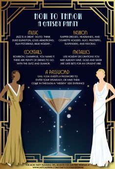 the great gatsby party info sheet is here to help you know what's going on