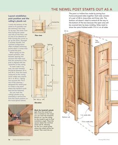 an image of a wooden cabinet with instructions on how to make it and where to put the