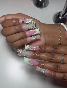 Extra Birthday Nails, Extra Nails, Long Acrylic Nail Designs, Classy Acrylic Nails, Dope Nail Designs