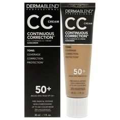 Weightless and breathable, this CC Cream gives a perfectly balanced and undetectable full coverage without clogging pores or weighing skin down. Fade-defying, up to 24-hour makeup color wear that stays comfortable and true. It helps visibly reduce the look of redness, discoloration, hyperpigmentation, dark spots and age spots. Broad spectrum SPF 50+ sunscreen defends the skin against sun damage to mitigate the signs of aging** without leaving white cast. Provides protection against both UVA and Dermablend Cc Cream, Sun Damage, Cc Cream, Clogged Pores, Age Spots, Free Radicals, Colorful Makeup, Spf 50, Dark Spots