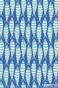 a blue and white fish pattern is shown in this image, it looks like they are going