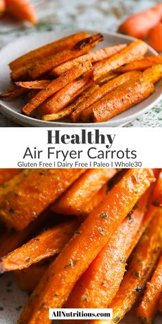 healthy air fryer carrots on a plate