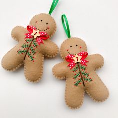 Embroidered Felt Gingerbread man Christmas Decoration Felt Gingerbread Man, Unicorn Christmas, Gingerbread Man Christmas, Gingerbread Christmas Decor, Embroidered Felt