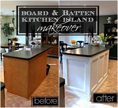 before and after photos of kitchen island makeover