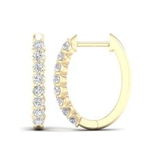 Elevate every look with these sophisticated diamond oval hoop earrings. 10K gold Each oval-shaped hoop features a row of diamonds sparkling along the front edge 1/2 ct. t.w. of diamonds Hinged backs Elegant Oval Hoop Earrings With Diamond Accents, Oval Diamond Hoop Earrings With Diamond Accents, Luxury Oval Hoop Earrings In Diamond White, Diamond White Oval Hoop Earrings With Diamond Accents, Luxury Oval Hoop Earrings With Diamond Accents, Oval Diamond, 10k Gold, Sparkle, Hoop Earrings