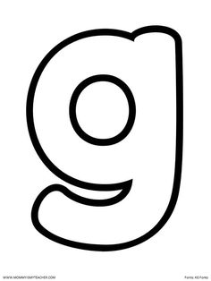 the letter g in black and white, with an outline on it to be used as a