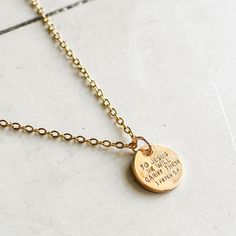 Introducing our elegant "Give Your Worries to Jesus Gold Necklace," featuring a beautifully designed charm that embodies faith and reassurance. This necklace is crafted with a delicate 18-inch gold chain, offering a timeless and versatile piece that complements any outfit.The centerpiece of this necklace is a stunning 15mm gold charm inscribed with an uplifting message. On the front, the charm reads "Give your worries," while the back carries the comforting words inspired by 1 Peter 5:7, "to Jes Personalized Gold Necklaces With Meaningful Style, Meaningful Personalized Gold Necklaces, Personalized Meaningful Gold Necklaces, Everyday Meaningful Gold Charm Necklace, Gold Meaningful Charm Necklace For Everyday, Meaningful Gold Pendant Necklace, Inspirational Personalized Gold Jewelry, Meaningful Gold Necklaces As Gift For Mom, Inspirational Gold Charm Necklaces For Mother's Day