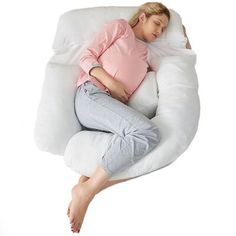 For every stage of pregnancy, and after giving birth, sleeping well can be a challenge. Finally relax in comfort with the support of a Alwyn Home U-Shaped Customizable Full-Body Support Pregnancy Body Pillow with Detachable Bolster / Belly Cushion. SLEEP MORE COMFORTABLY This pregnancy pillow is fully adjustable to your body for the ultimate comfort during pregnancy and beyond. With supple support that cradles your body, it eliminates the need for several pillows, and eliminates the annoying sen Pregnancy Body Pillow, Maternity Stores, Sleeping Well, Pregnancy Body, Pregnancy Support, Pregnancy Pillow, After Giving Birth, Body Support, Giving Birth