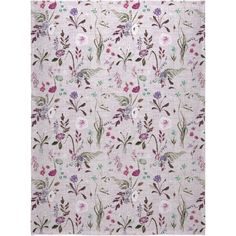 a white fabric with flowers and leaves on it