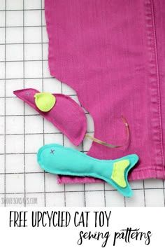 the sewing pattern is being used to make a cat toy