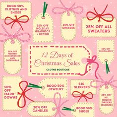 the 12 days of christmas sales at clothes boutique