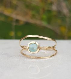 Dainty Blue Gold Ring,Minimal Ring,Aqua Blue Ring,14K Gold Ring,Gemstone Ring,Birthstone Turquoise Ring,Double Ring,Natural Stone Ring Sellable Crafts, Ring Minimal, Silver Turquoise Jewelry, Minimal Ring, Blue Ring, Nature Ring, Ring Birthstone, Circle Ring, Double Ring