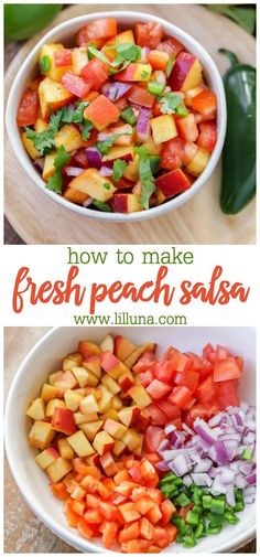 how to make fresh peach salsa in a bowl