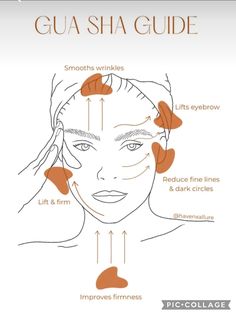 Guasha Routine, Gua Sha Guide, Facial Routine Skincare, Facial Routines, Lymph Drainage, Facial Skincare, Basic Skin Care Routine, Makijaż Smokey Eye, Facial Skin Care Routine