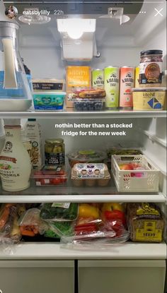 an open refrigerator filled with lots of food