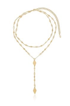 18kt gold plated or Rhodium Brass + Steel One entire necklace First layer: 14 Inches Second layer: 16 Inches + 4 Inch drop 5 Inch extender Gold Y-shape Chain Necklace With Adjustable Chain, Gold Y-shape Clavicle Chain Necklace, Gold Y-shape Delicate Chain Necklace, Gold Y-shape Adjustable Chain Necklace, Gold Y-shape Lariat Necklace With Clavicle Chain, Gold Y-shape Drop Necklace With Clavicle Chain, Gold Dangle Jewelry With Double Chain, Gold Y-shape Drop Necklace With Delicate Chain, Gold Dangle Lariat Necklace With Adjustable Chain