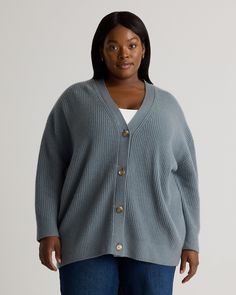 With an oversized fit and luxuriously soft feel, our cashmere cardigan is bf-inspired style at its best. Made of the coziest Grade-A Mongolian cashmere and now offered in extended sizes, this sweater features fisherman rib detailing for a classic coastal vibe. Designed with a roomy boyfriend fit so you can seriously cuddle up in its comfiness. Read more on what makes it special and how to care for it in our Cashmere 101 guide.Also offered in sizes XS-XL. Oversized Button-up Sweater For Everyday, Oversized Everyday Button-up Sweater, Oversized Cashmere Soft Knit Outerwear, Oversized Cashmere Sweater For Daywear, Oversized Cashmere Sweater Coat For Loungewear, Everyday Oversized Button-up Cardigan, Oversized Soft Knit Button-up Outerwear, Oversized Soft Knit Button-up Cardigan, Oversized Button-up Cardigan For Layering