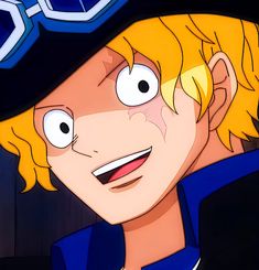 an anime character with blonde hair and big eyes