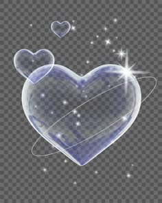 a heart shaped object with stars and sparkles on a transparent background